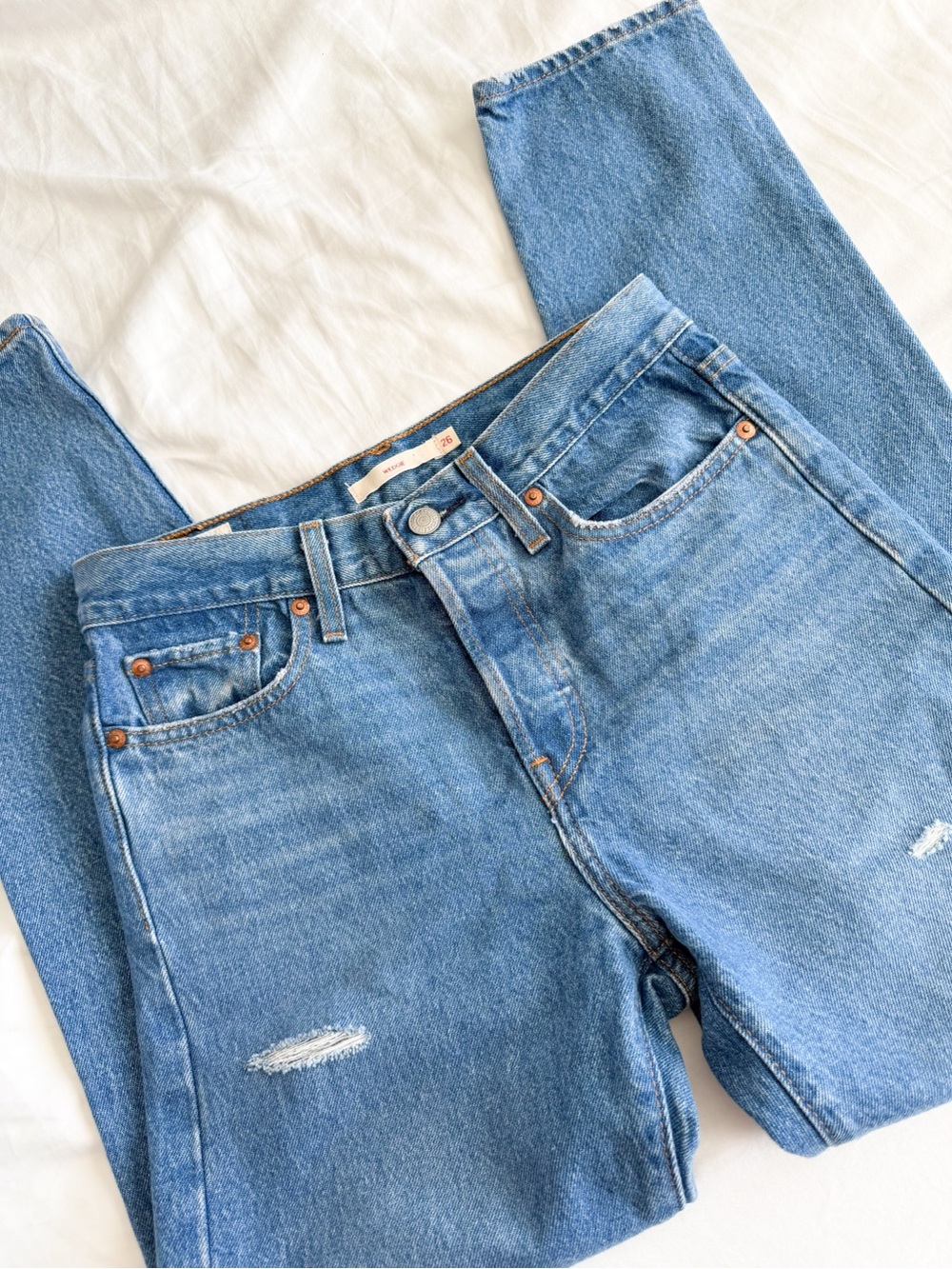 Levi’s Medium Wash “Wedgie” Jeans with Button-Fly